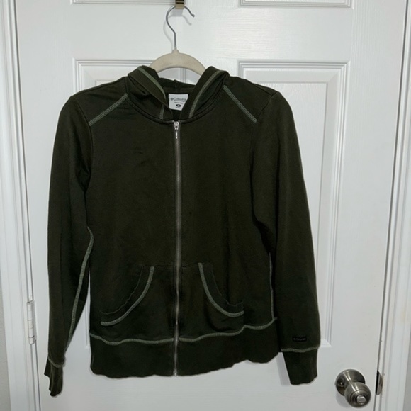 Columbia Zip Up Hooded Swearshirt Green Sz Med‎ - Picture 2 of 8